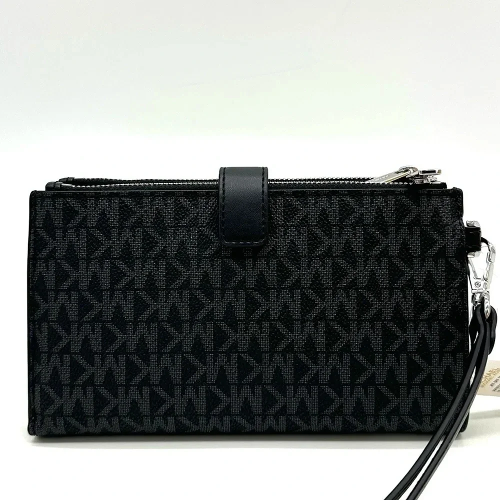 Michael Kors Large Double Zip Wallet Wristlet Black